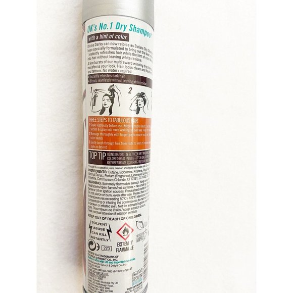 Batiste Dry Shampoo Dark & Deep Brown With A Hint Of Color Divine Dark 200ml - Picture 2 of 3